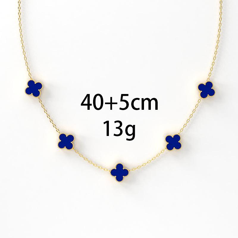 Fünf Blumen Titan Stahl Vierblättriges Kleeblatt Halskette 18K Verliert Nicht Die Farbe Süße Persönlichkeit Beliebte Kleine Frische Frauen Schlüsselbein Kette von Joom DACH