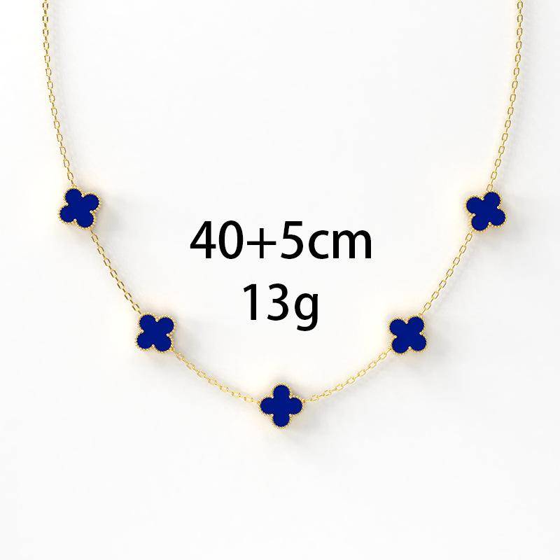 Fünf Blumen Titan Stahl Vierblättriges Kleeblatt Halskette 18K Verliert Nicht Die Farbe Süße Persönlichkeit Beliebte Kleine Frische Frauen Schlüsselbein Kette von Joom DACH