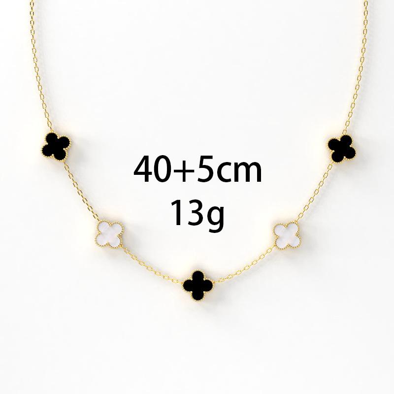 Fünf Blumen Titan Stahl Vierblättriges Kleeblatt Halskette 18K Verliert Nicht Die Farbe Süße Persönlichkeit Beliebte Kleine Frische Frauen Schlüsselbein Kette von Joom DACH