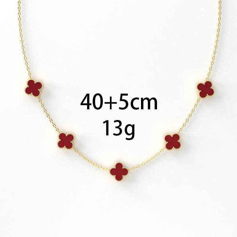 Fünf Blumen Titan Stahl Vierblättriges Kleeblatt Halskette 18K Verliert Nicht Die Farbe Süße Persönlichkeit Beliebte Kleine Frische Frauen Schlüsselbein Kette von Joom DACH