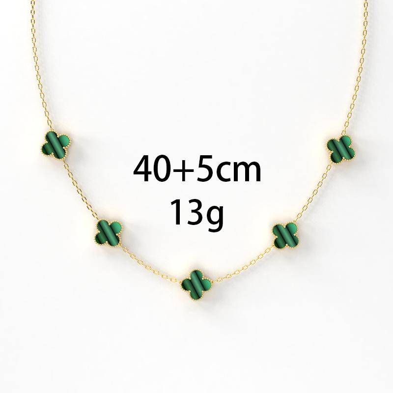 Fünf Blumen Titan Stahl Vierblättriges Kleeblatt Halskette 18K Verliert Nicht Die Farbe Süße Persönlichkeit Beliebte Kleine Frische Frauen Schlüsselbein Kette von Joom DACH