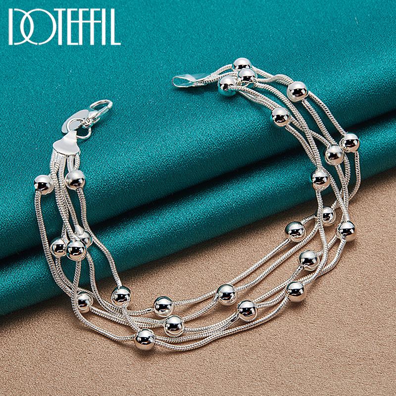 Fünf Schlangenketten-Armband, Silber, modischer Hochzeitsschmuck 20cm von Joom DACH