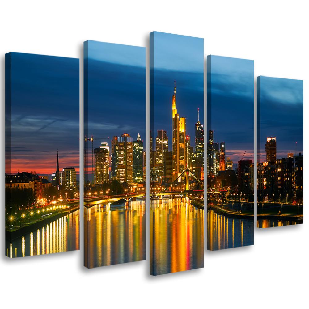 Fünfteiliger Leinwanddruck Stadtansicht Nachtlicht 100x70 blau Fünfteiliger Leinwanddruck Stadtansicht Nachtlicht 100x70 blau von Joom DACH
