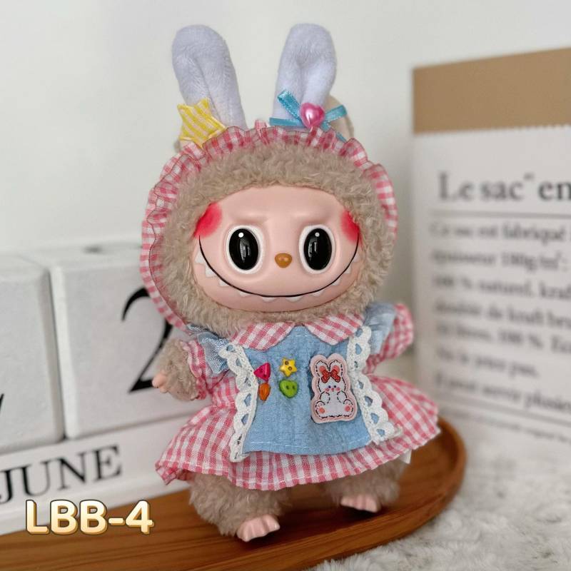 Für 17 cm Labubu V2 V1 Puppe Kleid Kleidung Outfit Accessoires Idol Puppenkleidung für Kinder Geschenk Labubu Anhänger Kleidung 04 von Joom DACH