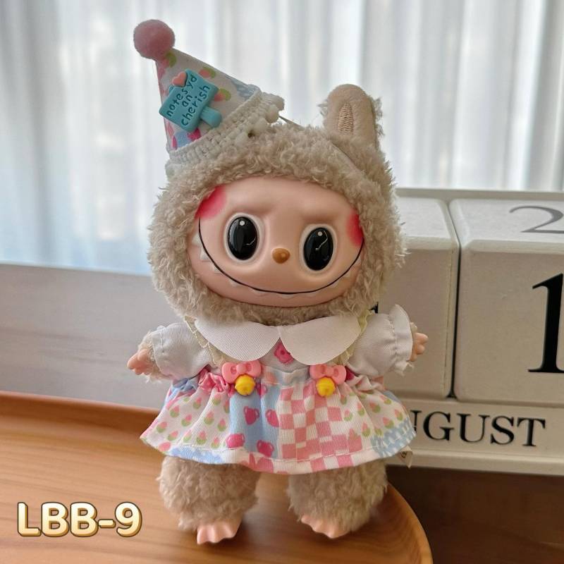 Für 17 cm Labubu V2 V1 Puppe Kleid Kleidung Outfit Accessoires Idol Puppenkleidung für Kinder Geschenk Labubu Anhänger Kleidung 09 von Joom DACH