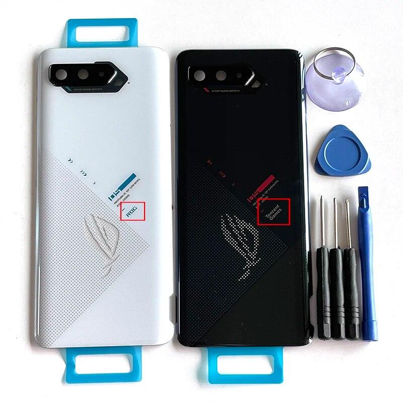 Für Asus ROG 5 5S Telefon 5 ZS673KS Batterie Abdeckung + Kamera Rahmen Objektiv + Aufkleber Gehäuse Für ROG Telefon 5s Mittleren Rahmen Black Cover ROG Logo von Joom DACH