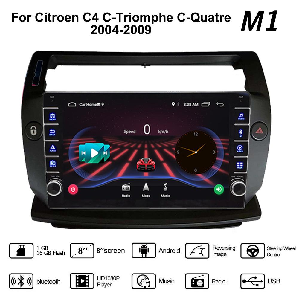 Für Citroen C4 C-Triomphe C-Quatre 2004-2009 Mit Knopf Knopf Auto Radio Multimedia 2Din Stereo audio Android Video 1 + 16GB 1+16GB schwarz von Joom DACH