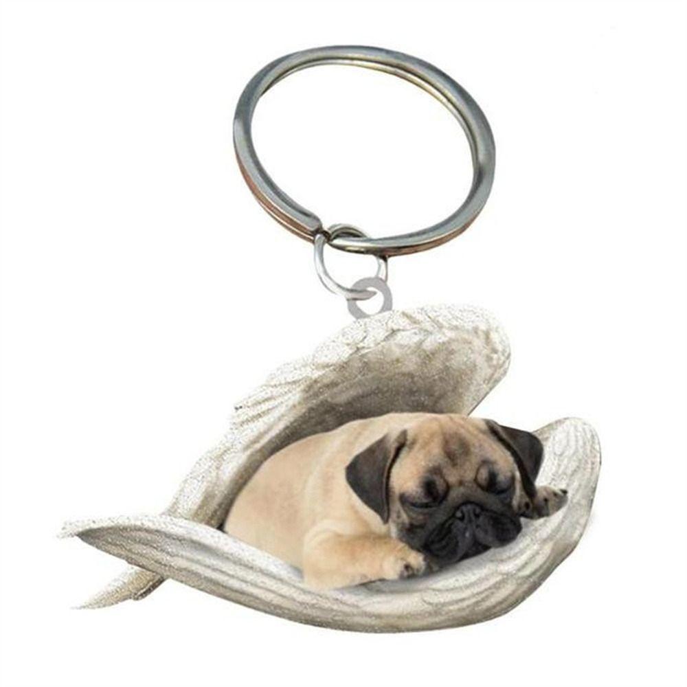 Für Frauen Haustier Schlüsselanhänger Schmuck Geschenk Schlüsselanhänger Tier Schlüsselanhänger Hund Schlüsselanhänger Auto Schlüsselanhänger Hund Anhänger Pug von Joom DACH
