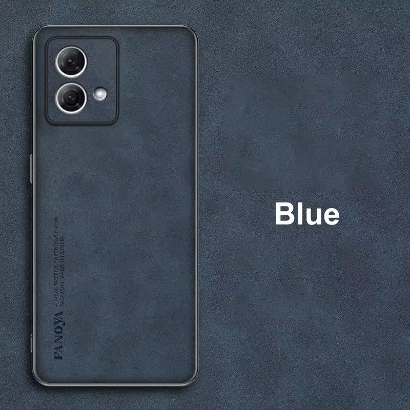 Für Motorola Moto G84 G54 G34 G24 G14 G22 5g Luxus Schaffell Ledertasche auf G 84 54 34 24 14 22 Männer Retro Business Rückseite Moto G22 navy blau von Joom DACH