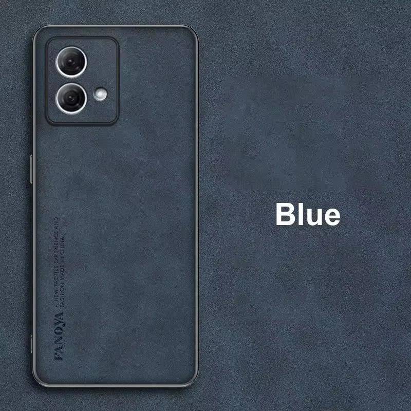 Für Motorola Moto G84 G54 G34 G24 G14 G22 5g Luxus Schaffell Ledertasche auf G 84 54 34 24 14 22 Männer Retro Business Rückseite Moto G22 navy blau von Joom DACH