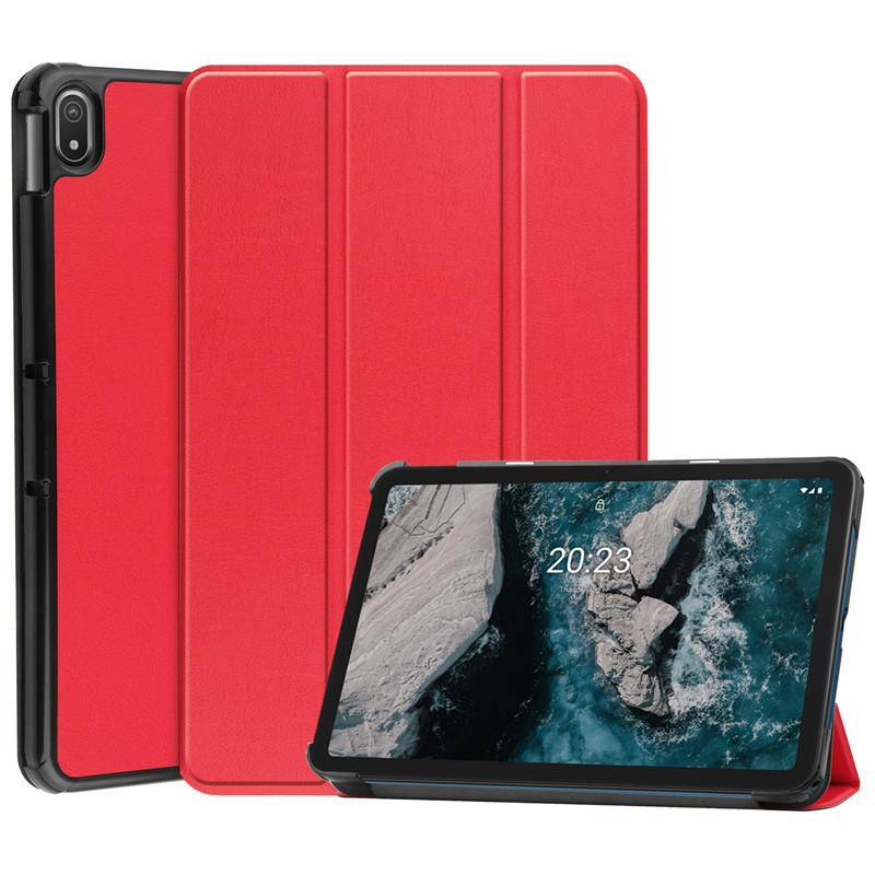 Für Nokia T20 T 20 T10 T 10 Fall 2022 PU Leder Tri-Folding Stand Magnetische Flip-Cover für funda Nokia T20 T10 2021 Tablet Kinder For Nokia T10 2022 rot von Joom DACH