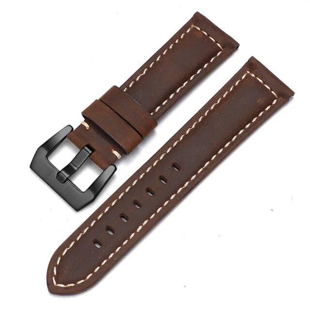 Für Panerai Uhrenarmband Echtleder Band Herren Damen Original PAM111/441/312 Factory Crazy Horse Gürtel 18mm 20mm 22mm 24mm Samsung Uhr HUAWEI 24mm von Joom DACH