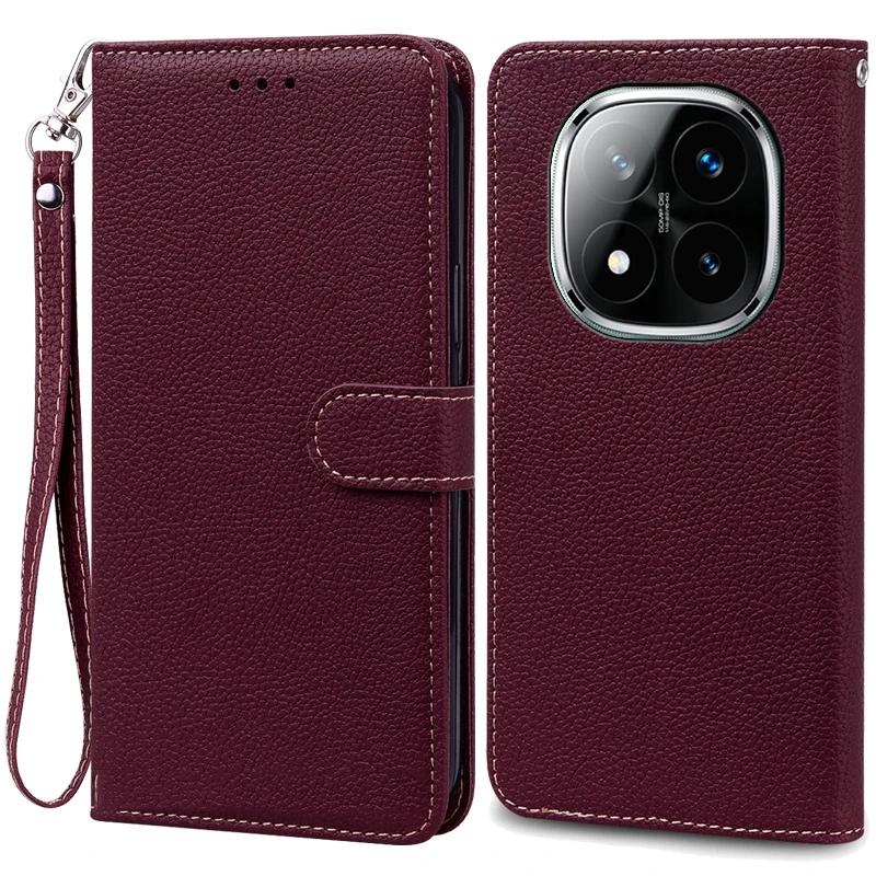 Für Redmi Note 14 Pro Hülle Xiaomi Redmi Note 14 4G 5G Note 14 Pro 5G 4G 14C Pro+ Plus 5G Hülle Leder Flip Wallet Cover Xiaomi 14 14T Pro POCO X7 RedMi Note 14 5G braun von Joom DACH