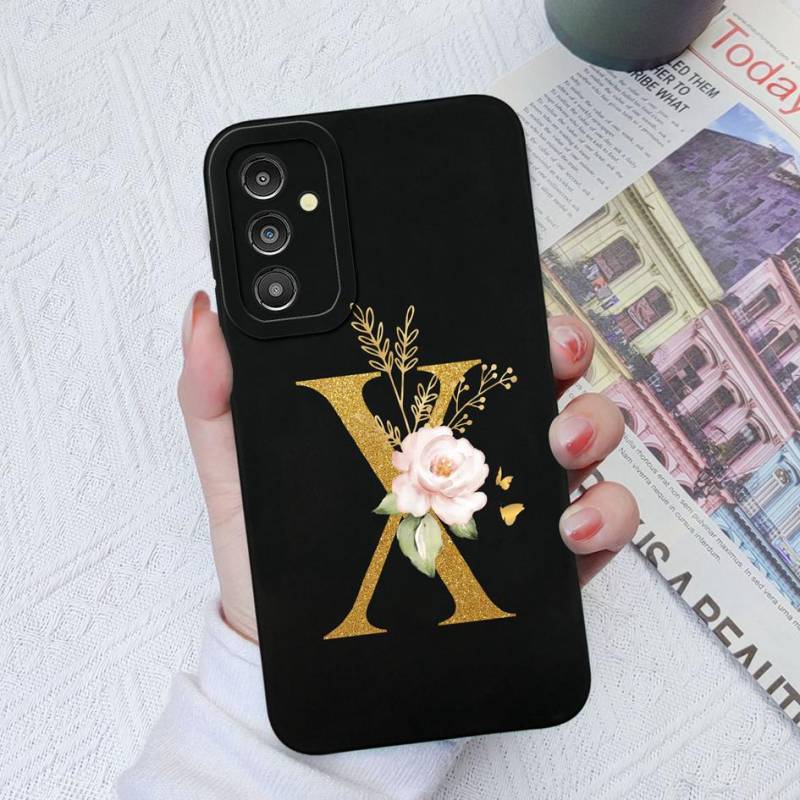 Für Samsung Galaxy A03 A13 A14 A31 A50 A51 A52 A54 A71 Hülle Flüssigsilikon Blumenbuchstaben Softcover für Samsung Galaxy Phone Bumper Bags Hüllen Samsung A54 von Joom DACH