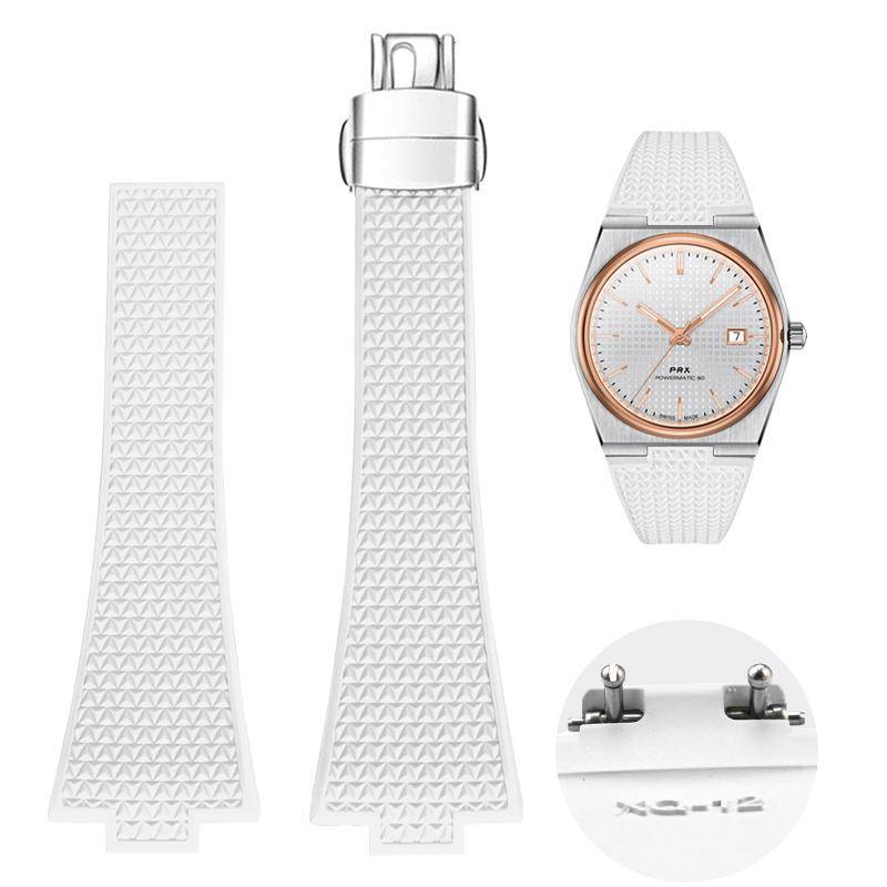 Für Tissot PRX T137 FKM Uhr 11mm 12mm Herren Damen Armband Fluorkautschuk Armband Schnellverschluss Faltschließe Armband 11mm von Joom DACH