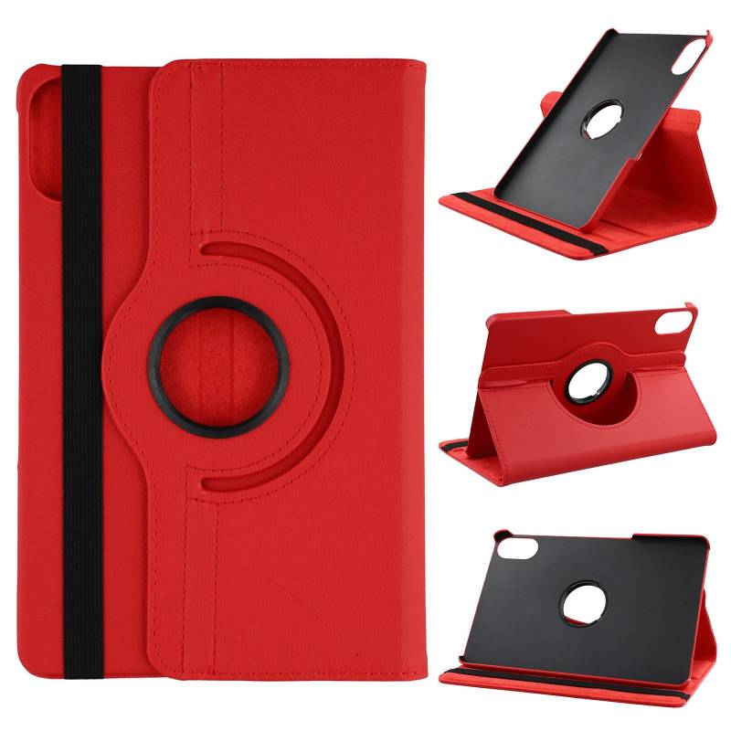 Für Xiaomi Redmi Pad 2 Hülle Drehständer PU-Leder+PC Tablet-Hülle mit Gummiband Red von Joom DACH