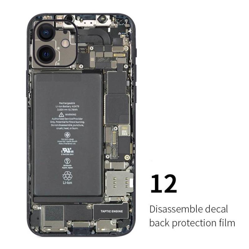 Für iPhone 11 12 13 14 15 16 Pro Max SE X XS XR 6 6S 7 8 Plus Demontage Handy Zurück Film Aufkleber 12 von Joom DACH