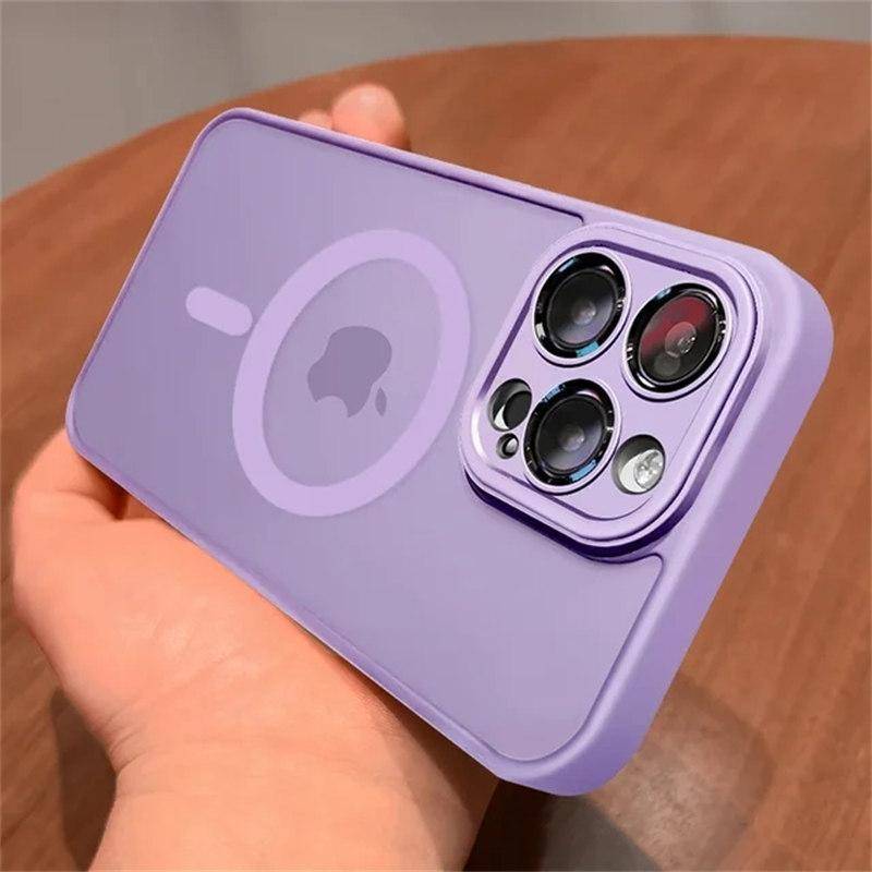 Funda Hülle für iPhone 15 14 13 12 11 Pro Max Plus Transparent für Magsafe Magnetischer Linsenschutz Matte Frosted Cover iPhone 14 Pro violett von Joom DACH