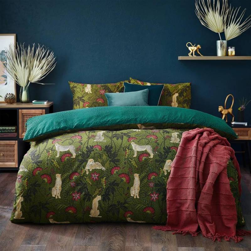 Furn Tropica Cheetah Bettbezug-Set Single schwarz von Joom DACH
