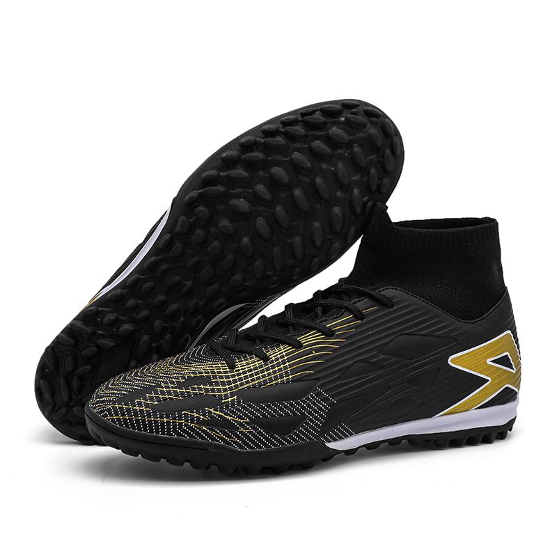Fußballschuhe Herren High-Top Kunstrasen Training Student Fußballspiel Stiefel Kinder Fußballschuhe 46 schwarz von Joom DACH