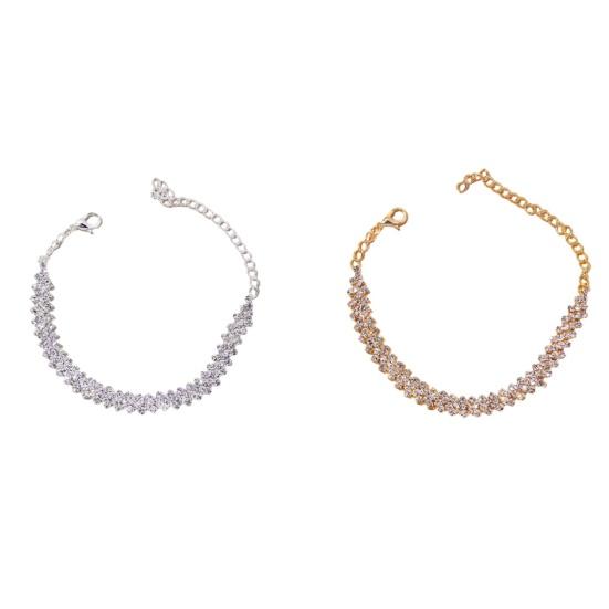 Fußkettchen, stilvolles Rhombus, leichtes Bling-Strass-Knöchelarmband, Schmuckzubehör von Joom DACH