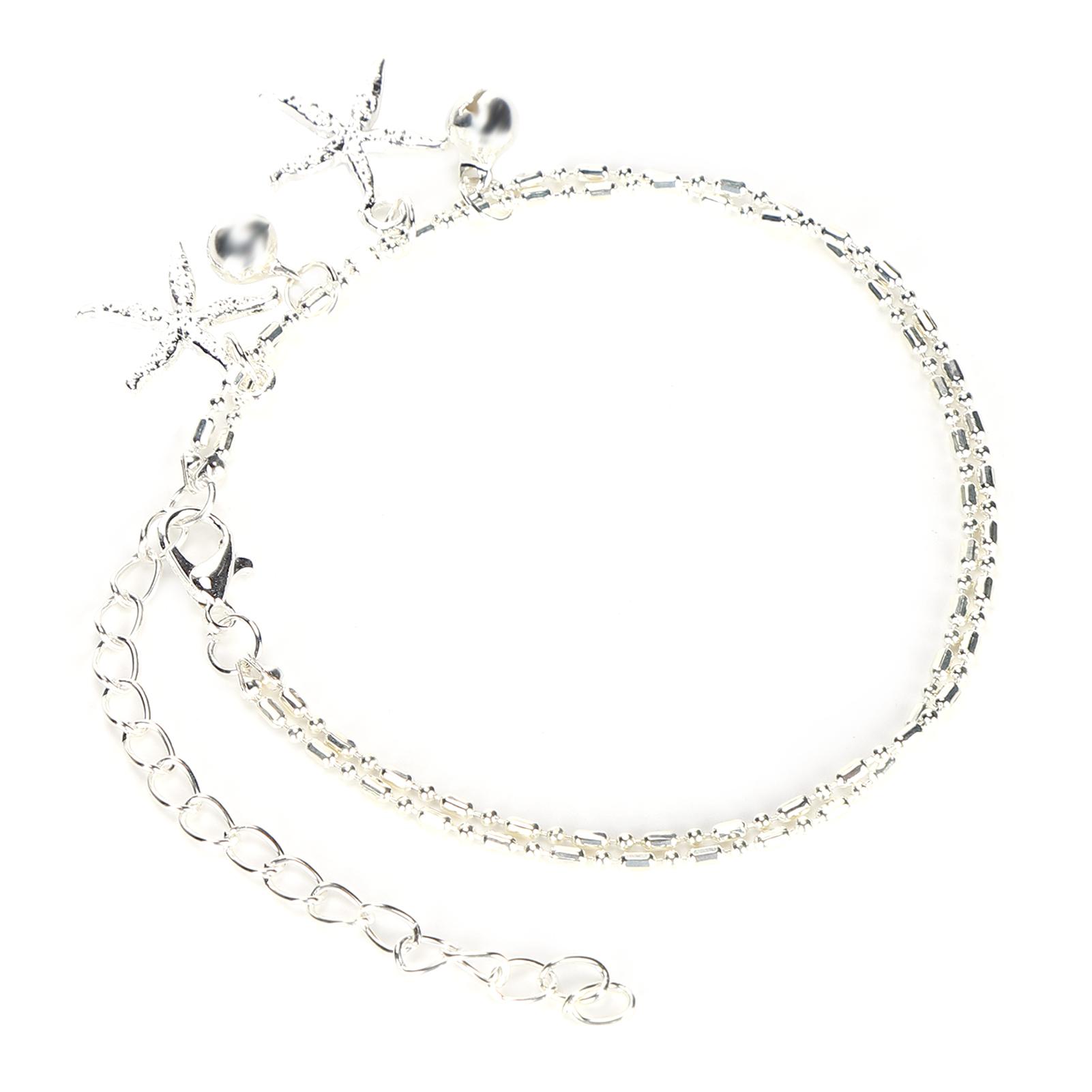 Fußkettchen Doppellagig Seestern Glockenform Strand Fußkettchen Kette Schmuck Silber von Joom DACH