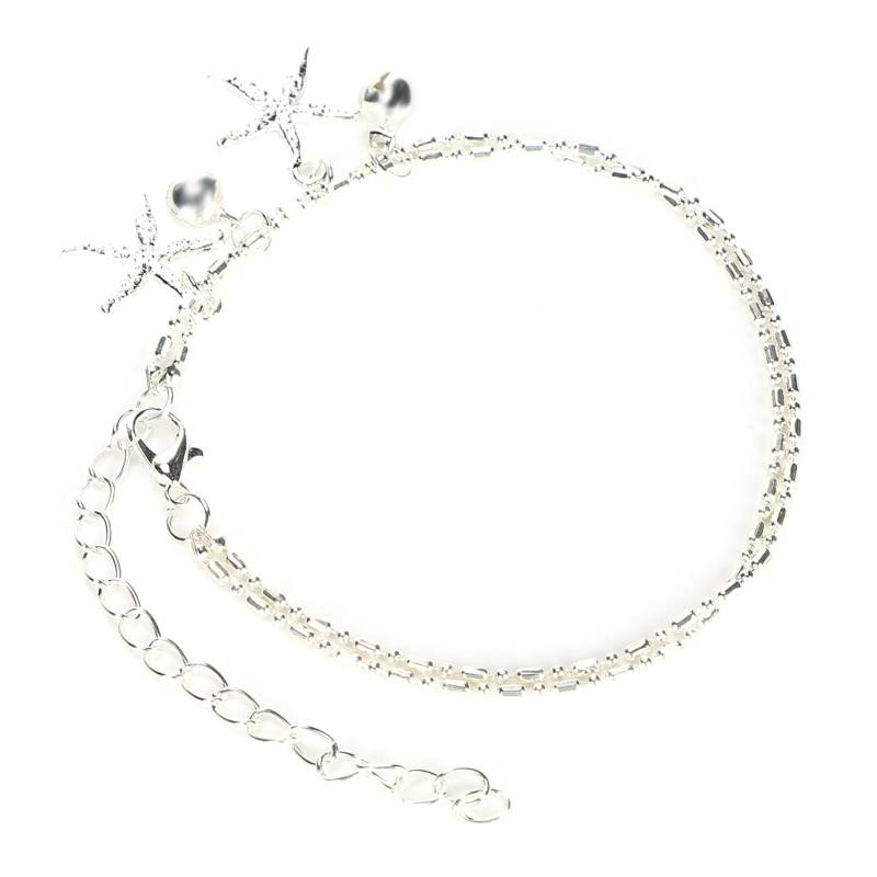 Fußkettchen Doppellagig Seestern Glockenform Strand Fußkettchen Kette Schmuck Silber von Joom DACH
