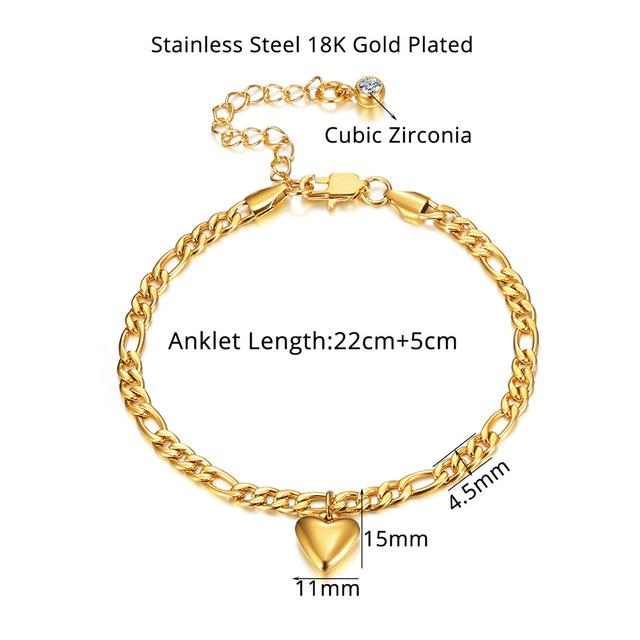 Fußkettchen für Frauen Goldfarbe Edelstahl Cuban Link Fußkettchen Sommer Damenmode Beinkette Strand Fußschmuck 22cm von Joom DACH