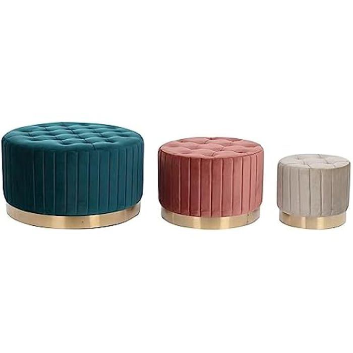 Fußstütze - DKD Home Decor - Standard - Metall - Samt - 80x80x45 cm grün von Joom DACH