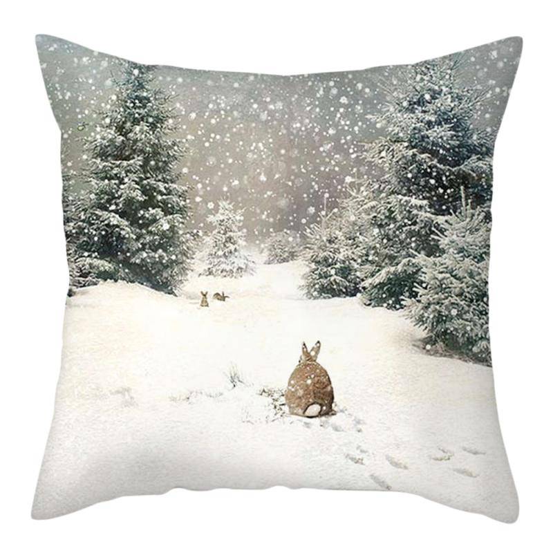Fuwatacchi Frohe Weihnachten Kissenbezug Tiere Hirsch Kissenbezug Weiche Kissen Hause Dekorative Für Sofa Kissen Fall 45x45cm von Joom DACH