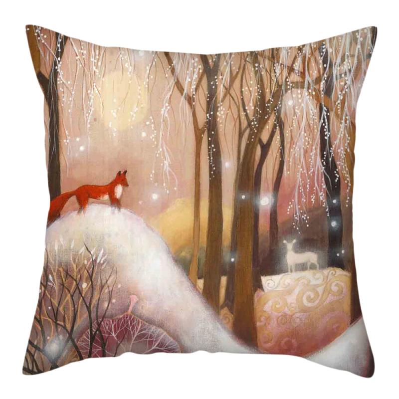 Fuwatacchi Frohe Weihnachten Kissenbezug Tiere Hirsch Kissenbezug Weiche Kissen Hause Dekorative Für Sofa Kissen Fall 45x45cm von Joom DACH
