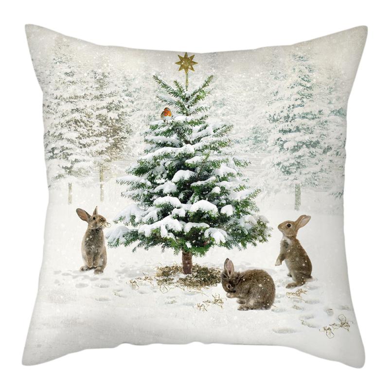 Fuwatacchi Frohe Weihnachten Kissenbezug Tiere Hirsch Kissenbezug Weiche Kissen Hause Dekorative Für Sofa Kissen Fall 45x45cm von Joom DACH