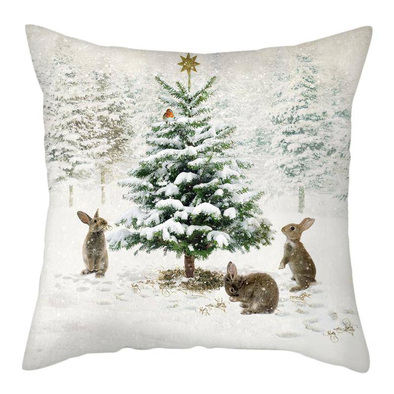 Fuwatacchi Frohe Weihnachten Kissenbezug Tiere Hirsch Kissenbezug Weiche Kissen Hause Dekorative Für Sofa Kissen Fall 45x45cm von Joom DACH