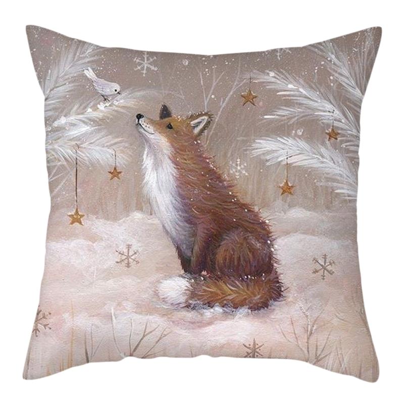 Fuwatacchi Frohe Weihnachten Kissenbezug Tiere Hirsch Kissenbezug Weiche Kissen Hause Dekorative Für Sofa Kissen Fall 45x45cm von Joom DACH