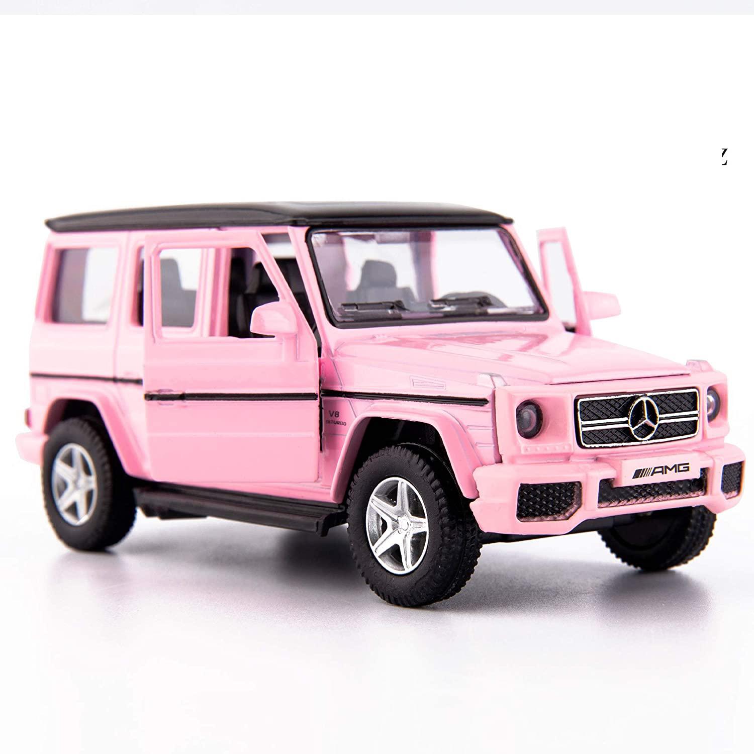 G63-Gussautomodell im Maßstab 1:36, G-Wagon-Spielzeugauto aus Zinklegierung für Kinder, Spielzeugauto zum Zurückziehen von Fahrzeugen für Kleinkinder, Kinder, Jungen und Mädchen, Geschenk 1/36-13.5x5.8x5.5cm rosa von Joom DACH