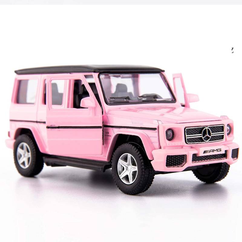 G63-Gussautomodell im Maßstab 1:36, G-Wagon-Spielzeugauto aus Zinklegierung für Kinder, Spielzeugauto zum Zurückziehen von Fahrzeugen für Kleinkinder, Kinder, Jungen und Mädchen, Geschenk 1/36-13.5x5.8x5.5cm rosa von Joom DACH