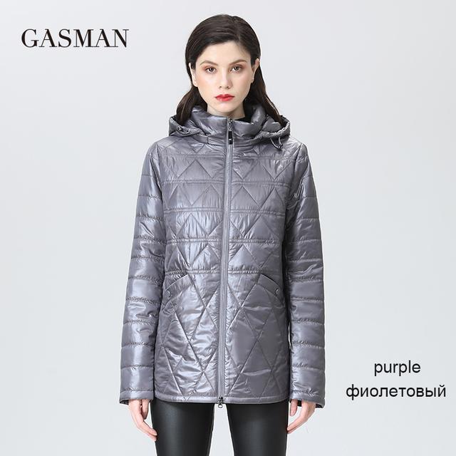 GASMAN 2022 NEUE Frühling Herbst Jacken Kurze mode zipper Frauen mantel Leichte warme frauen jacke Mit Kapuze outwear 81071 XL violett von Joom DACH
