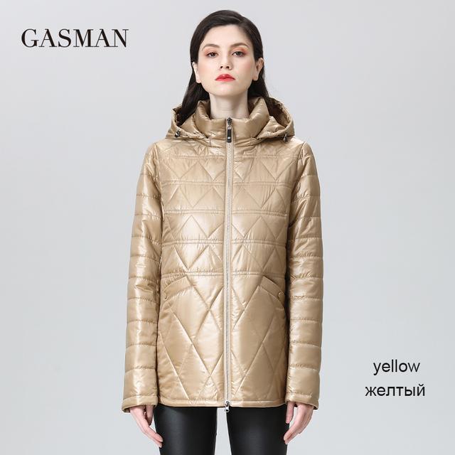 GASMAN 2022 NEUE Frühling Herbst Jacken Kurze mode zipper Frauen mantel Leichte warme frauen jacke Mit Kapuze outwear 81071 XXXL gelb von Joom DACH