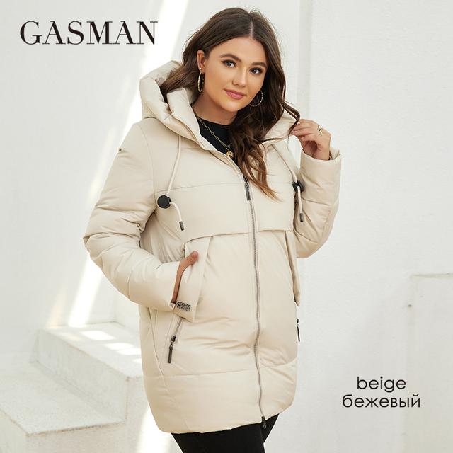 GASMAN 2022 Neue Mode Parkas frauen Plus Größe Kurze Casual Mit Kapuze Tasche Frauen Unten Jacke Weibliche OutwearGM-82629 XL beige von Joom DACH