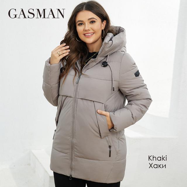 GASMAN 2022 Neue Mode Parkas frauen Plus Größe Kurze Casual Mit Kapuze Tasche Frauen Unten Jacke Weibliche OutwearGM-82629 5XL khaki von Joom DACH
