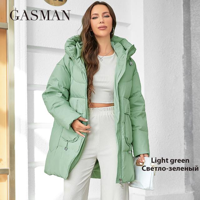 GASMAN 2023 Mode Mit Kapuze Parkas frauen Plus Größe Casual Mit Kapuze Tasche Frauen Unten Jacke Weiblichen Mantel Outwear 83367 5XL grün von Joom DACH