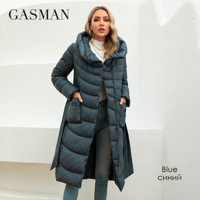 GASMAN 2023 Mode Parkas frauen Casual Mit Kapuze Tasche Gürtel Frauen Unten Jacke Weibliche Mäntel Outwear 82032 M blau von Joom DACH