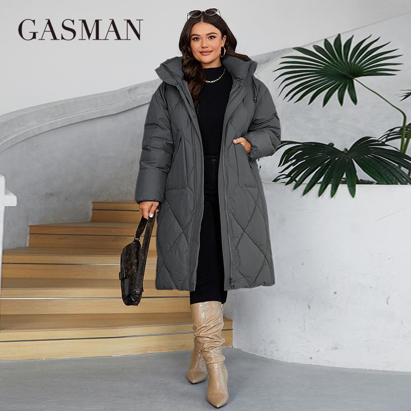 GASMAN 2024 Damen Winterjacke Übergröße L-6XL Damenmantel Markenmode Dicker Baumwolle Winddichter Parka mit Kapuze 88609 6XL blau von Joom DACH