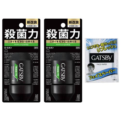 GATSBY Premium Typ Deodorant Roll-on Aquatic Citrus Herren Antitranspirant Achselschweißprävention Zitrusduft Set 60ml x 2 + Probe (1 Gesichtsreinigung von Joom DACH