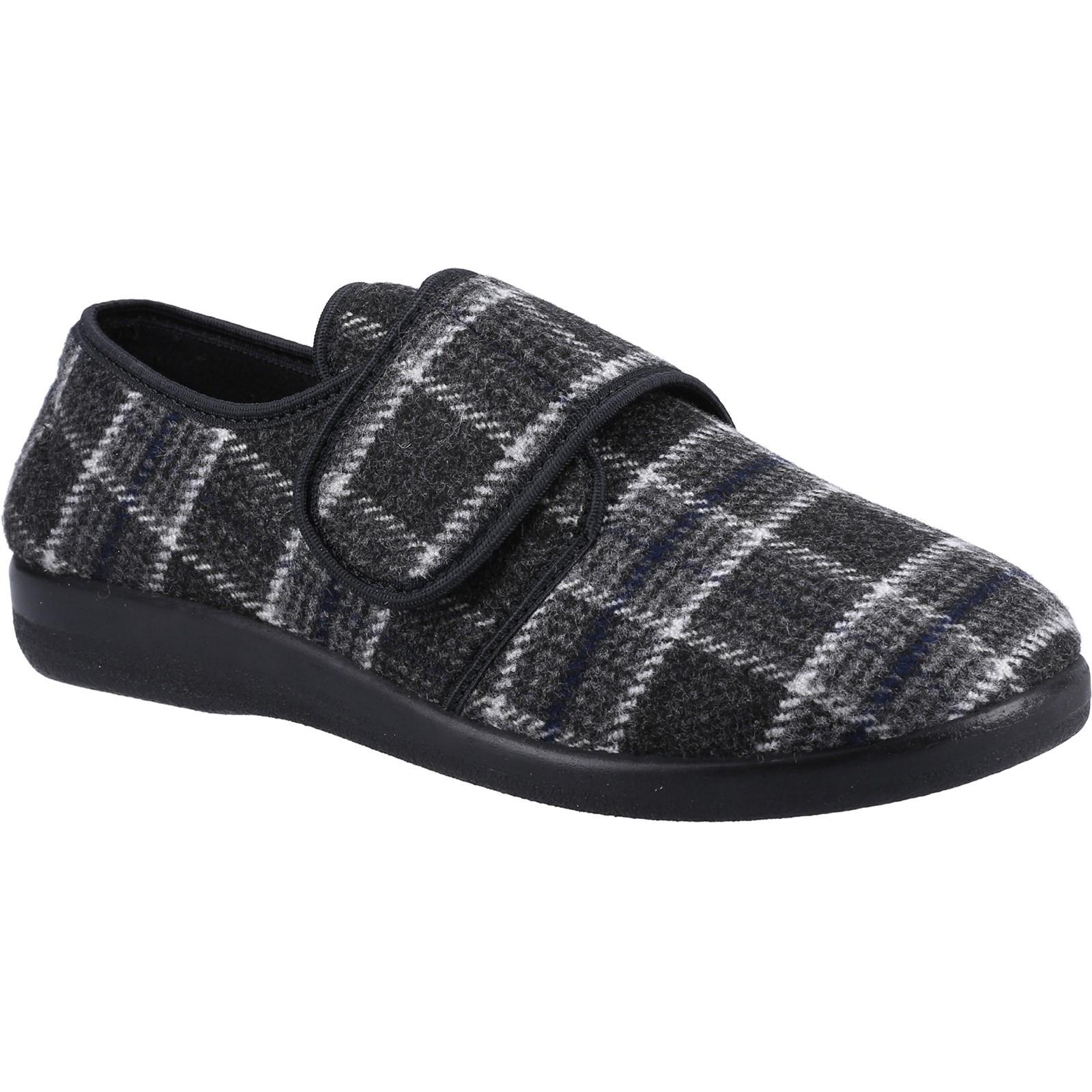 GBS Med Herren Gerald Classic Karierte Hausschuhe 12 UK schwarz von Joom DACH
