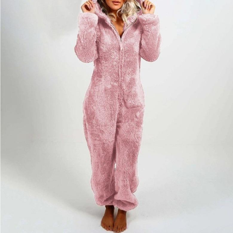 GMXIA Herbst- und Winter-Fleece- und verdickte Woll-Jumpsuits, Kapuzen-Pyjamas und Damen-Pyjamas L von Joom DACH
