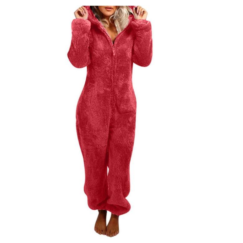 GMXIA Herbst- und Winter-Fleece- und verdickte Woll-Jumpsuits, Kapuzen-Pyjamas und Damen-Pyjamas M von Joom DACH