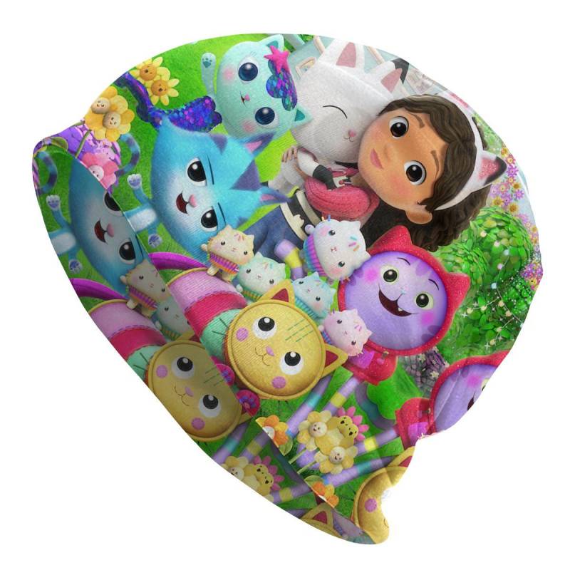 Gabbys Dollhouse Bonnet Femme Mode Strickmütze für Frauen Männer Herbst Winter Warm Gabby Cat Pandy Paws Beanies Caps 1 Knitted Hat von Joom DACH