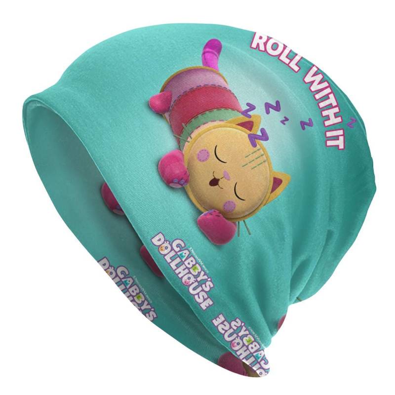 Gabbys Dollhouse Bonnet Femme Mode Strickmütze für Frauen Männer Herbst Winter Warm Gabby Cat Pandy Paws Beanies Caps 1 Knitted Hat von Joom DACH