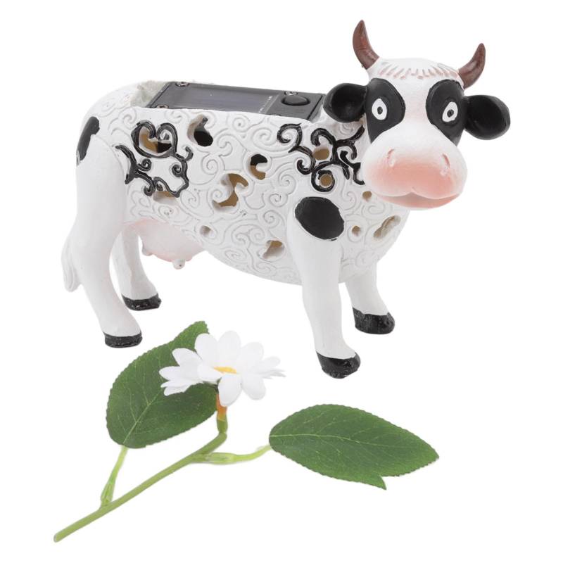 Gänseblümchen Kuh Solarleuchte Tierförmig Farbwechselnde LED Garten Solarleuchte Statuen für Terrassen von Joom DACH